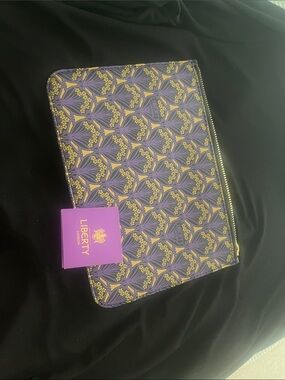 Liberty London Purple & Yellow Patterned Zip Pouch
